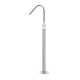 Round Freestanding Bath Spout and Hand Shower - Polished Chrome