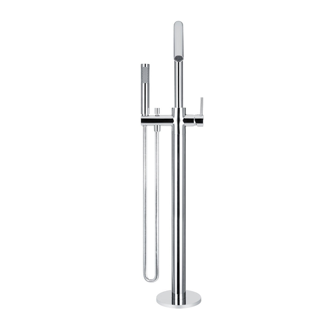 Round Freestanding Bath Spout and Hand Shower in Matte Black - angled product view (10 of 40)
