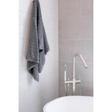 Round Freestanding Bath Spout and Hand Shower - Brushed Nickel