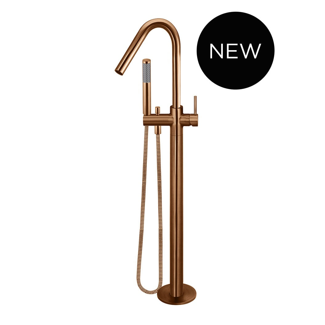 Round Freestanding Bath Spout and Hand Shower
