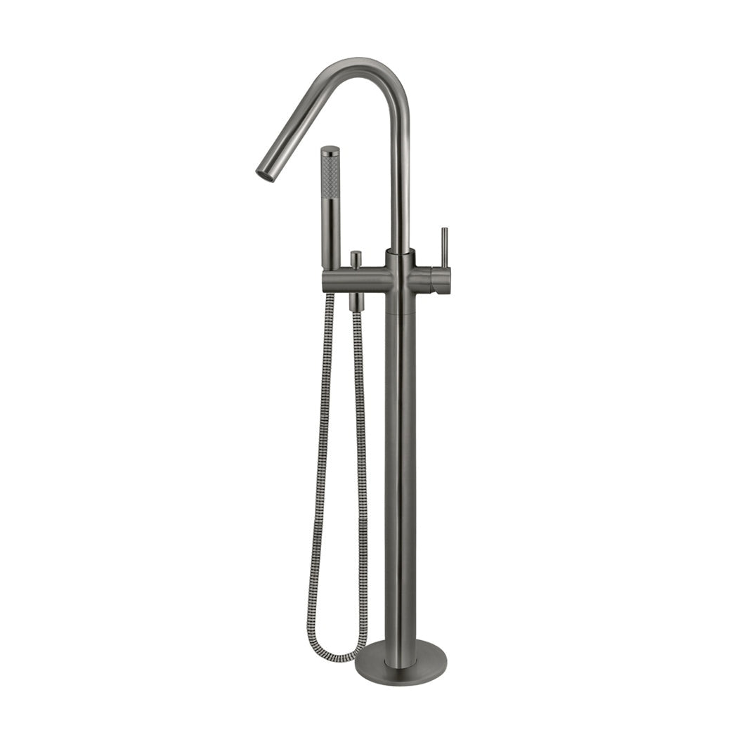Round Freestanding Bath Spout and Hand Shower