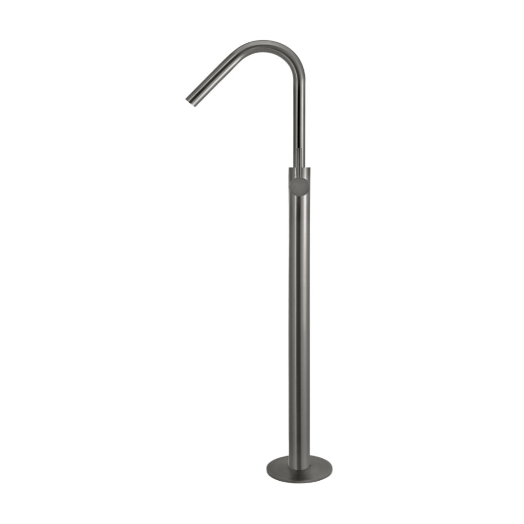 Round Freestanding Bath Spout and Hand Shower - Shadow