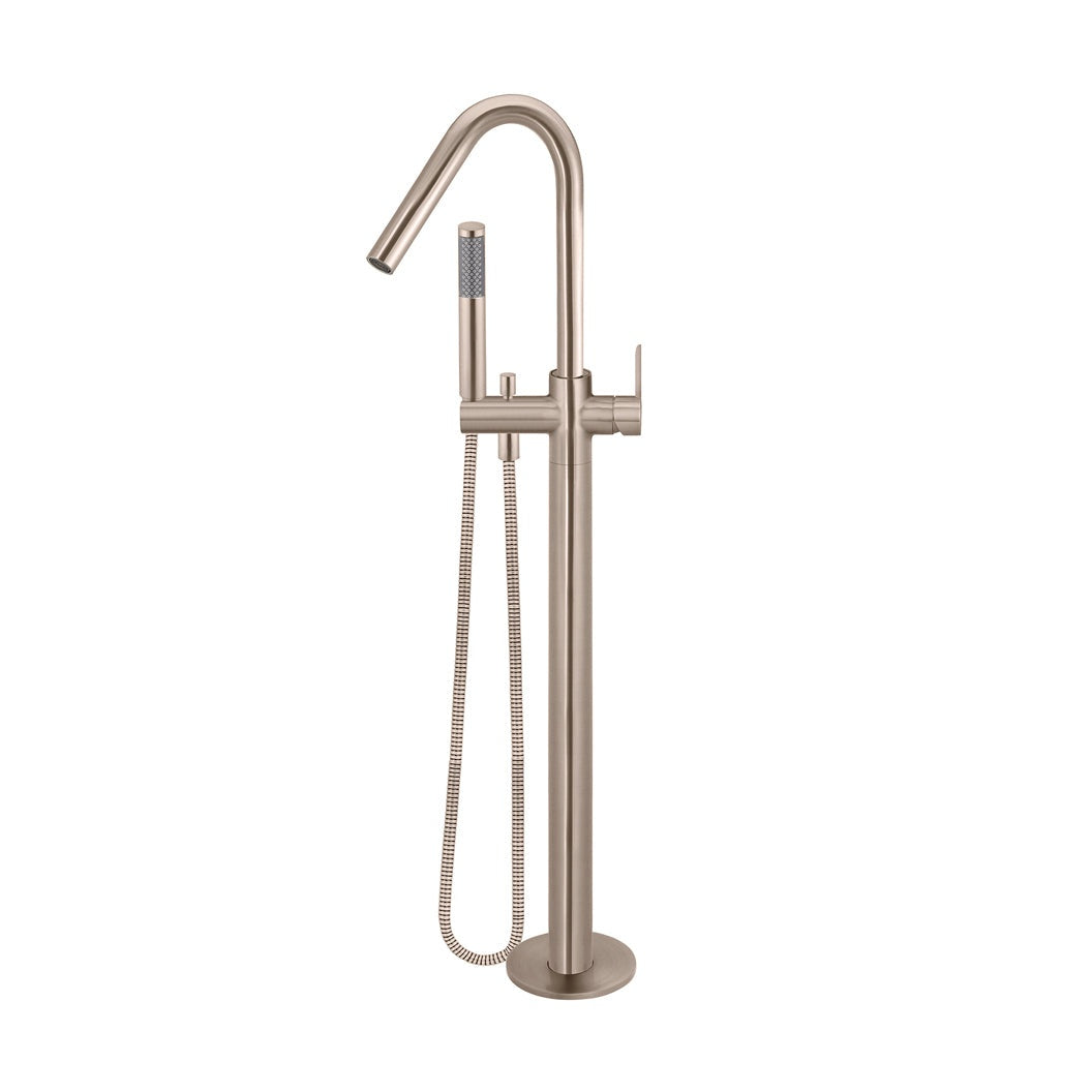Round Paddle Freestanding Bath Spout and Hand Shower in Matte Black - front view (9 of 30)