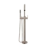 Round Paddle Freestanding Bath Spout and Hand Shower - Champagne