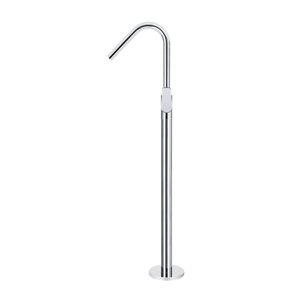 Round Paddle Freestanding Bath Spout and Hand Shower - Polished Chrome
