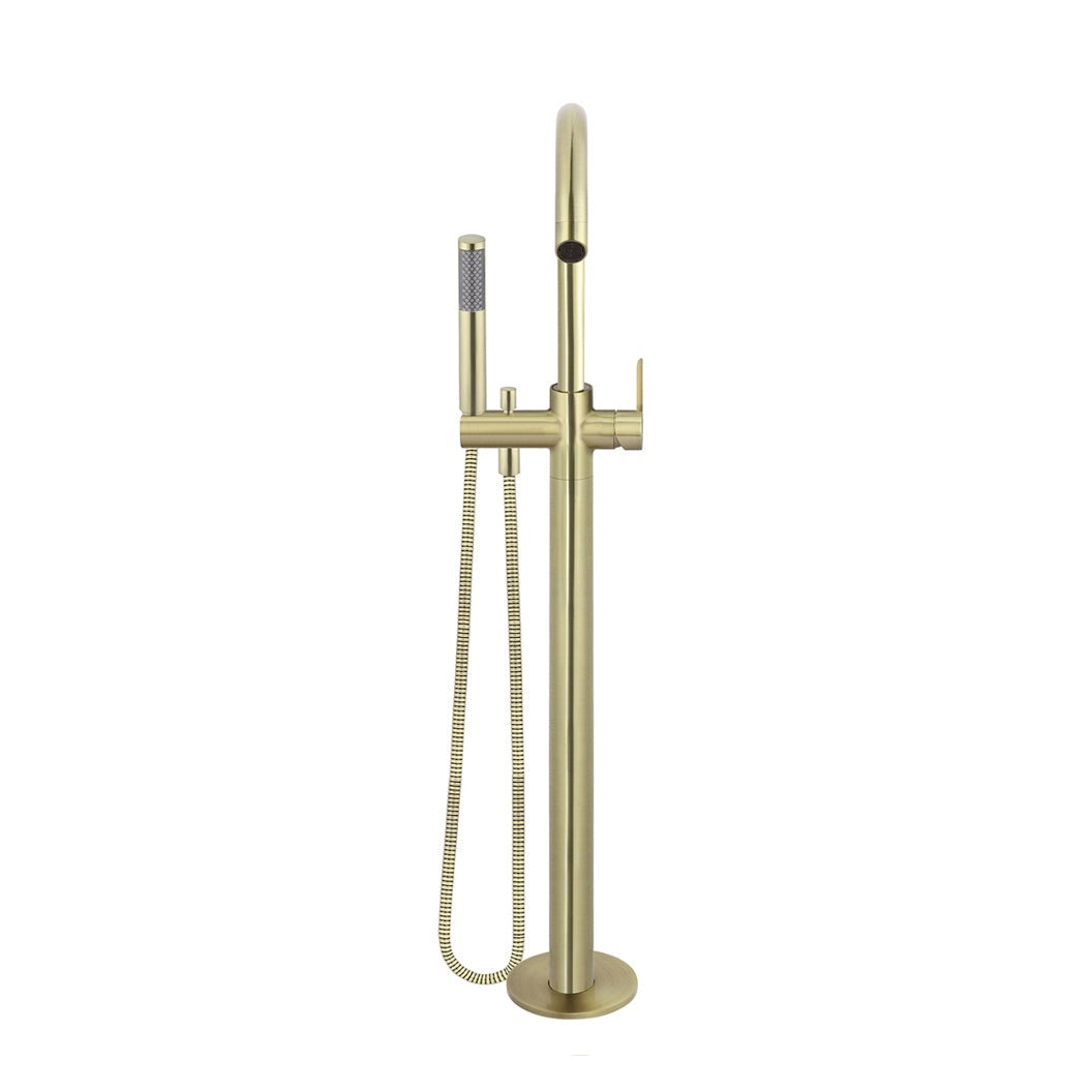 Round Paddle Freestanding Bath Spout and Hand Shower - Tiger Bronze