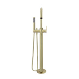 Round Paddle Freestanding Bath Spout and Hand Shower - Tiger Bronze