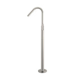 Round Paddle Freestanding Bath Spout and Hand Shower - Brushed Nickel