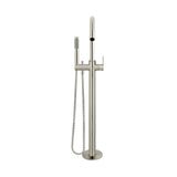 Round Paddle Freestanding Bath Spout and Hand Shower in Matte Black - front view (17 of 30)