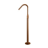 Round Paddle Freestanding Bath Spout and Hand Shower - Lustre Bronze