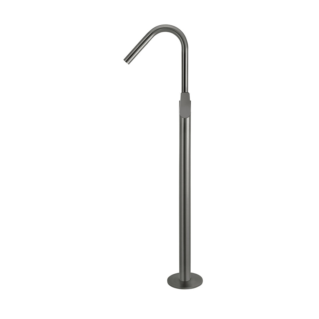 Round Paddle Freestanding Bath Spout and Hand Shower - Shadow