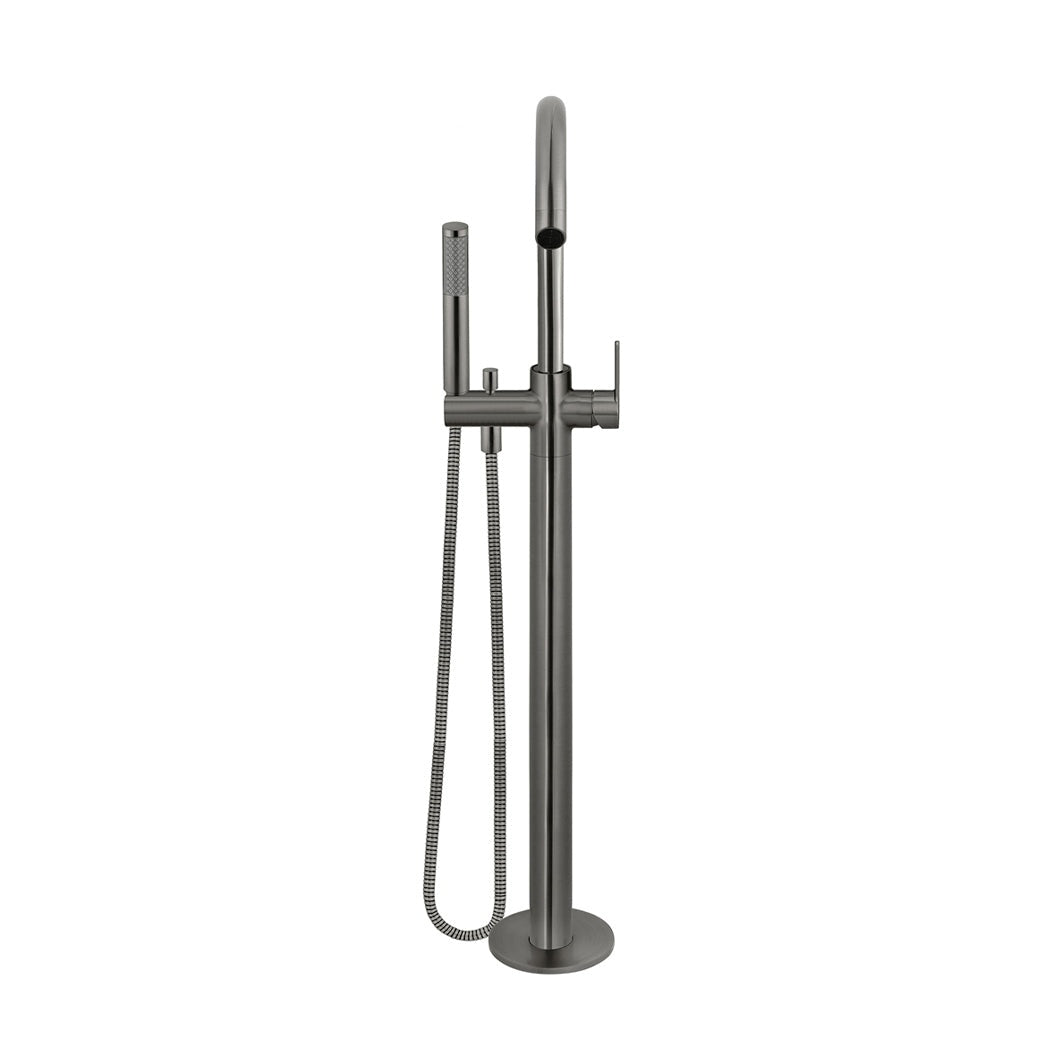 Round Paddle Freestanding Bath Spout and Hand Shower - Shadow