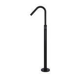 Round Paddle Freestanding Bath Spout and Hand Shower - Matte Black
