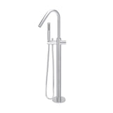 Round Pinless Freestanding Bath Spout and Hand Shower