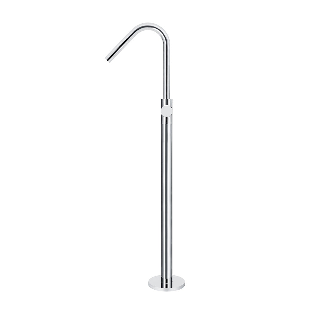 Round Pinless Freestanding Bath Spout and Hand Shower - Polished Chrome
