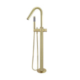 Round Pinless Freestanding Bath Spout and Hand Shower