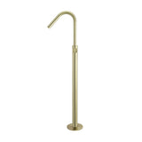 Round Pinless Freestanding Bath Spout and Hand Shower - Tiger Bronze