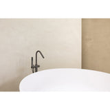 Round Pinless Freestanding Bath Spout and Hand Shower - Shadow