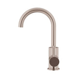 Round Gooseneck Basin Mixer with Cold Start in Matte Black - angled product view (10 of 38)