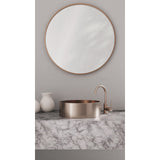 Round Gooseneck Basin Mixer with Cold Start - Champagne