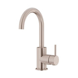 Round Gooseneck Basin Mixer with Cold Start - Champagne