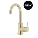 Round Gooseneck Basin Mixer with Cold Start in Matte Black - finish and profile close-up (15 of 38)
