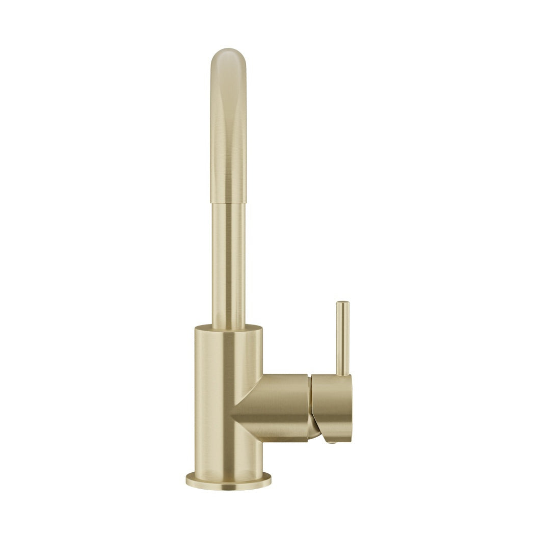 Round Gooseneck Basin Mixer with Cold Start in Matte Black - front view (17 of 38)