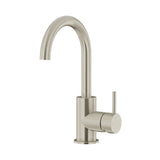 Round Gooseneck Basin Mixer with Cold Start - Brushed Nickel