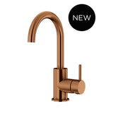 Round Gooseneck Basin Mixer with Cold Start