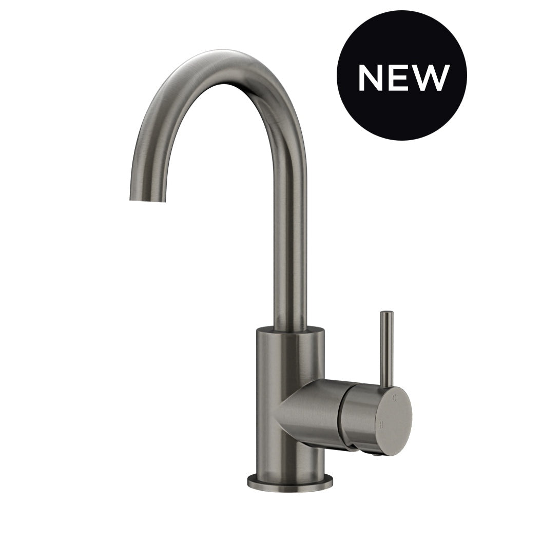 Round Gooseneck Basin Mixer with Cold Start