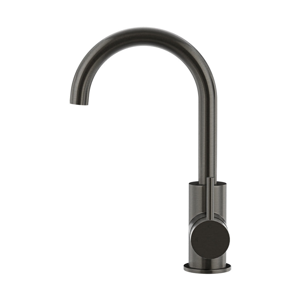 Round Gooseneck Basin Mixer with Cold Start - Shadow