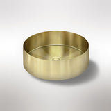 Steel Round Bathroom Basin 380 x 110 - Tiger Bronze