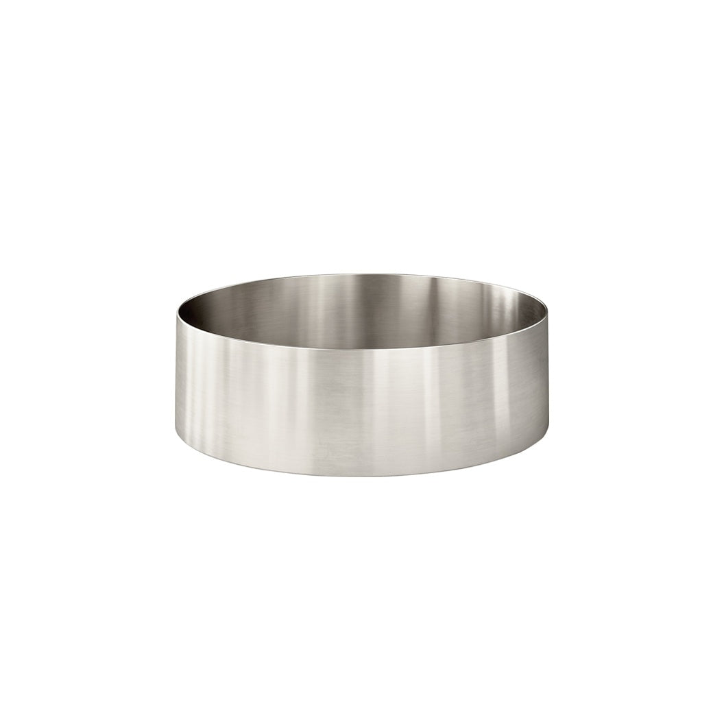Steel Round Bathroom Basin 380 x 110 - Brushed Nickel