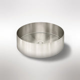 Steel Round Bathroom Basin 380 x 110 - Brushed Nickel