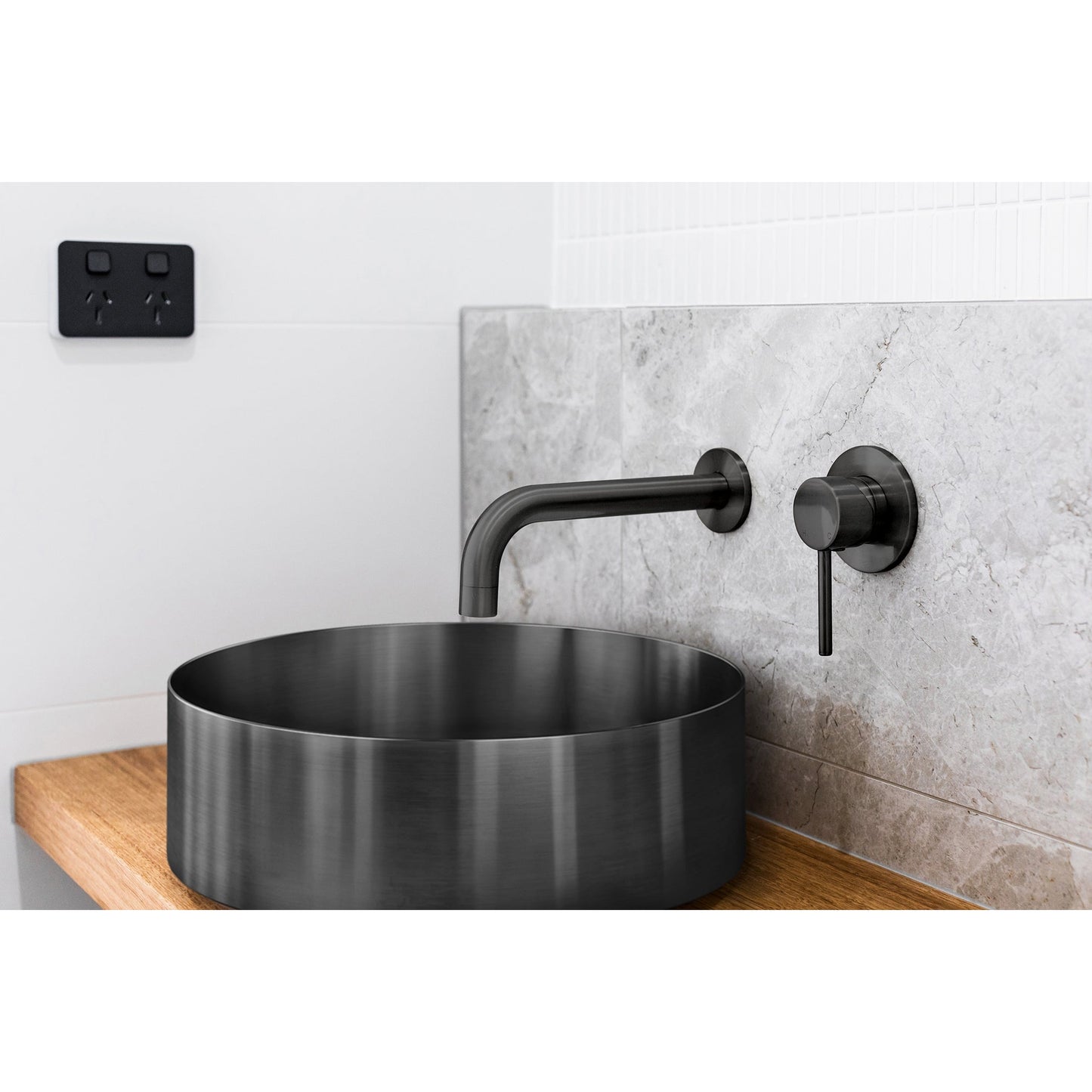 Steel Round Bathroom Basin 380 x 110 - Shadow