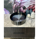 Steel Round Bathroom Basin 380 x 110 - Shadow