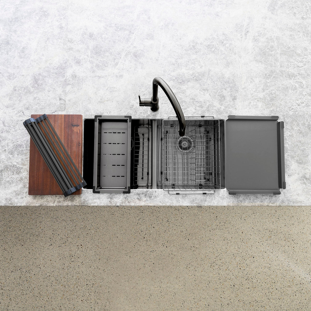 Chopping Board - side profile view, kitchen sink accessory