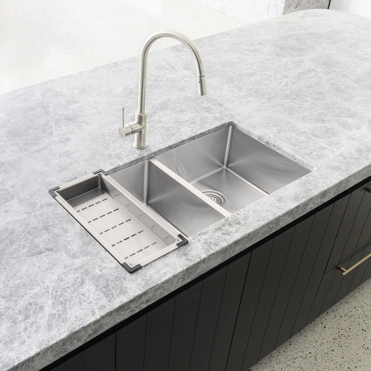 Kitchen Sink Colander - Brushed Nickel