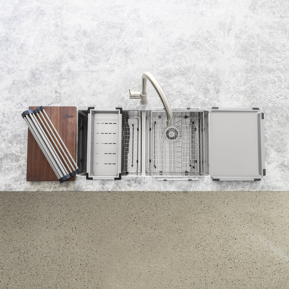Kitchen Sink Colander - Brushed Nickel