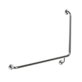 care range 90 degree Left Side grab rail 600mm in Brushed Nickel - close-up detail view