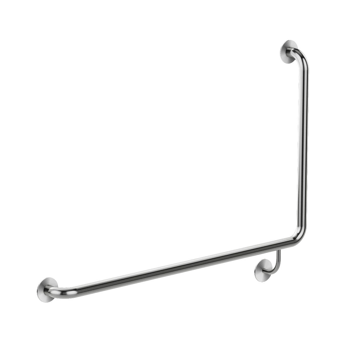 care range 90 degree Left Side grab rail 600mm in Brushed Nickel - close-up detail view