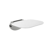 care range shower seat in Brushed Nickel - close-up detail view