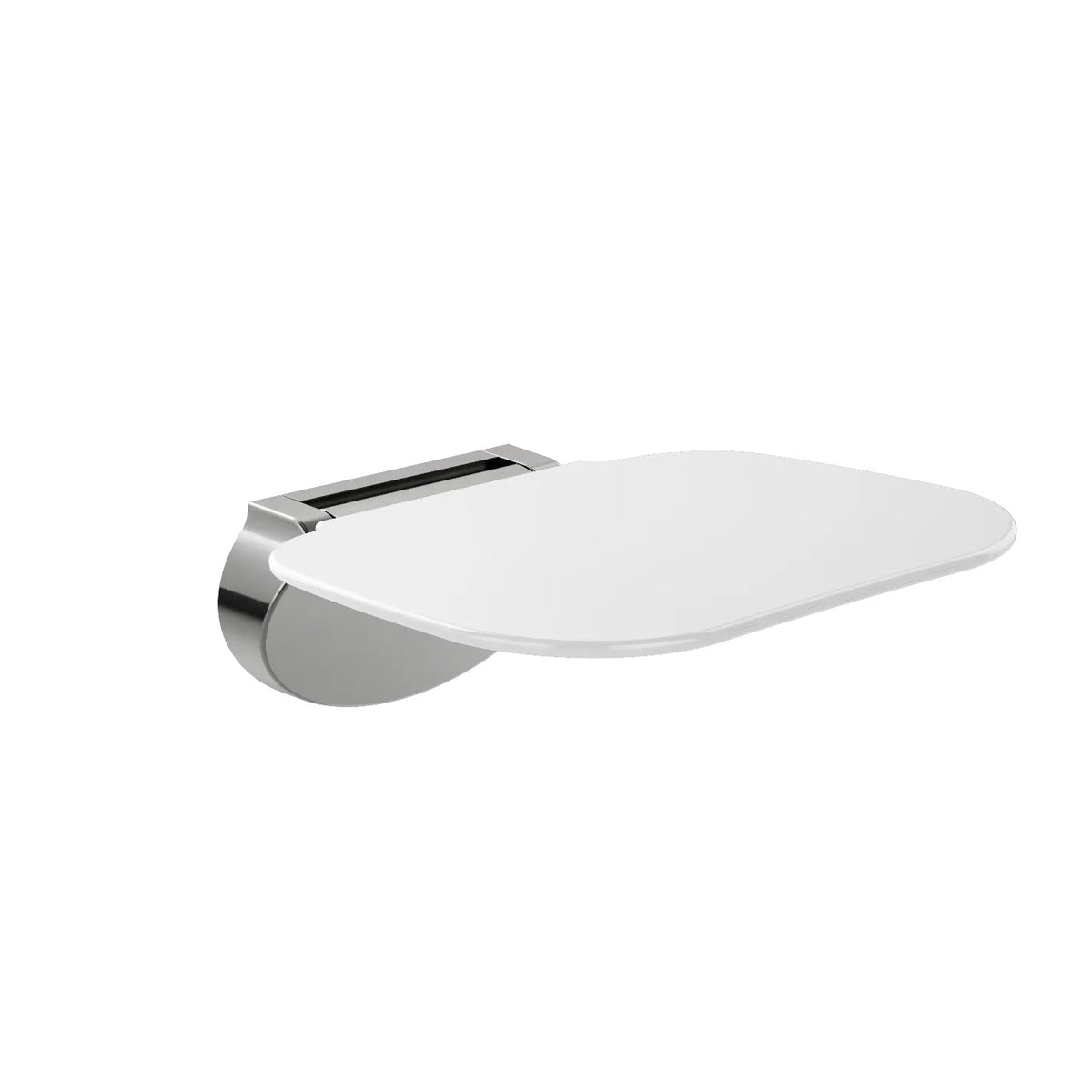 care range shower seat in Brushed Nickel - close-up detail view
