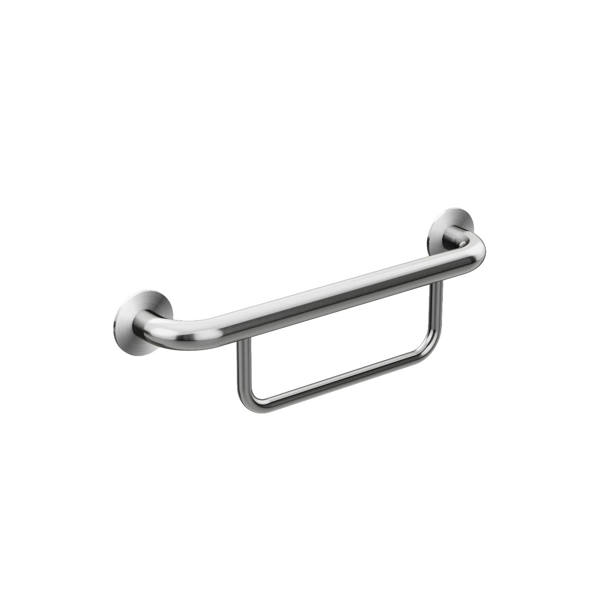 care range hand towel rail in Brushed Nickel - close-up detail view