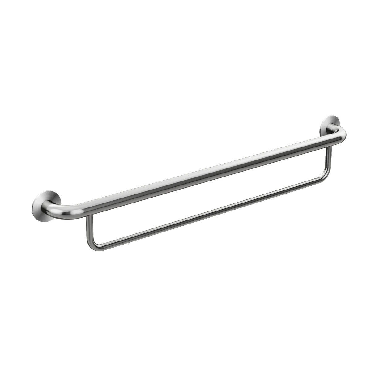 care range bath towel rail in Brushed Nickel - close-up detail view