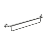 care range bath towel rail in Brushed Nickel - close-up detail view