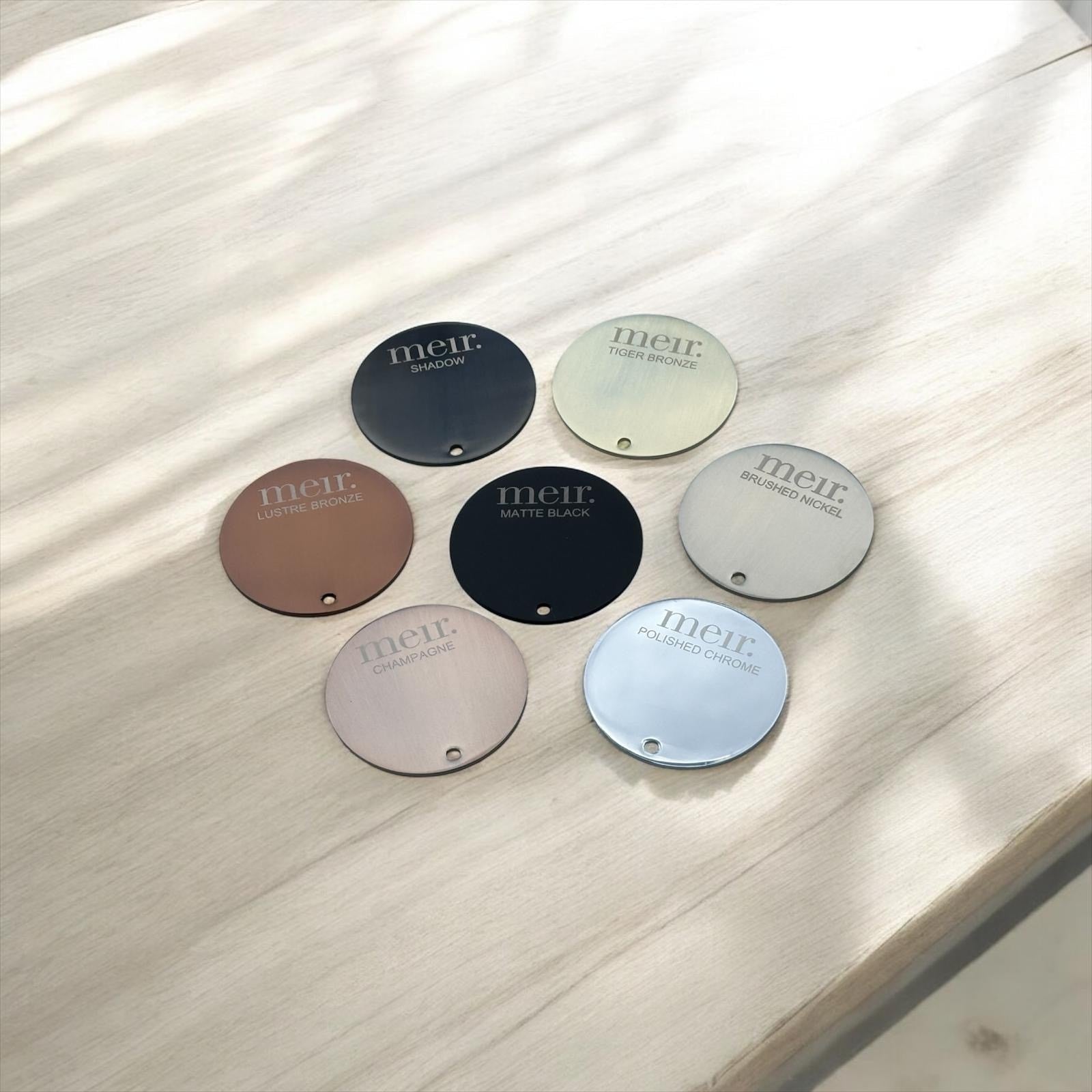 Round Colour Sample Disc Set with Gunmetal. SA only