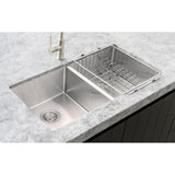 Dish Rack in Brushed Nickel - angled product view, kitchen sink accessory
