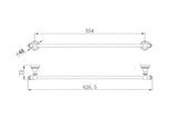 Medoc Single Towel Rail 600mm - Matte Black
