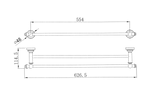 Medoc Double Towel Rail 600mm - Matte Black